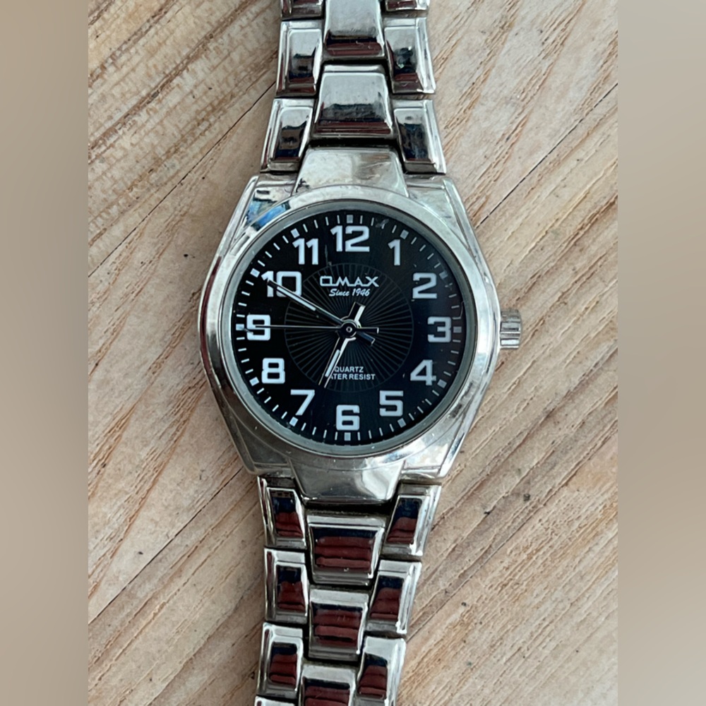 OMAX Ladies Watch Stainless Bracelet Black Dial Stainless Case